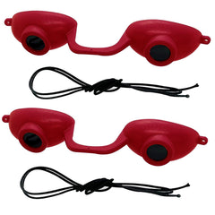 Super Sunnies front packaging view showing red goggles and two-pack benefit