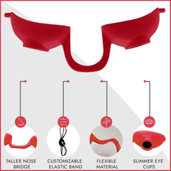 Super Sunnies slim eyecup detail demonstrating sealed eye coverage and comfort