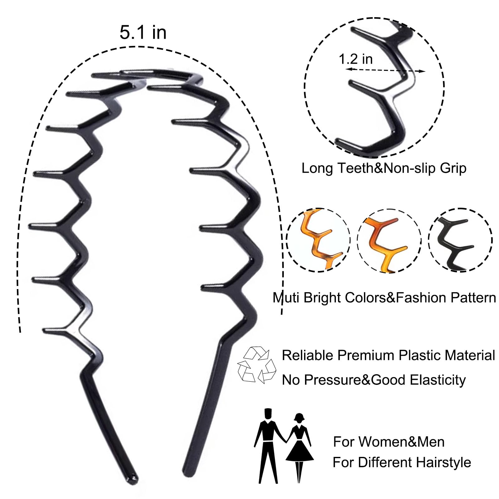 Supgoodom close-up of wavy plastic teeth demonstrating grip and comfortable hold
