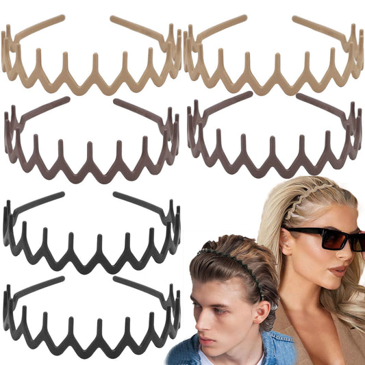 Supgoodom front view of all six matte Morandi headbands showing colors and styles