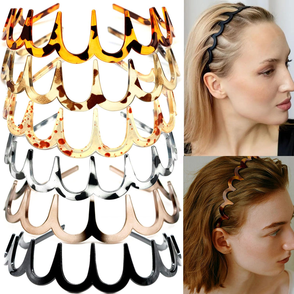 Supgoodom front view showing tortoiseshell and amber headbands, stylish set