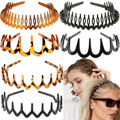 Supgoodom front view of six zig zag headbands showing styles and colors for quick selection