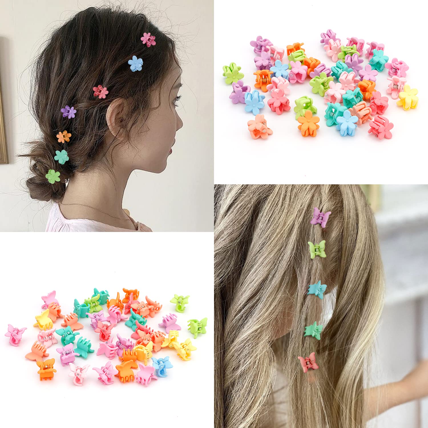 SuPoo flower clip close-up highlighting matte finish and gentle grip for comfort