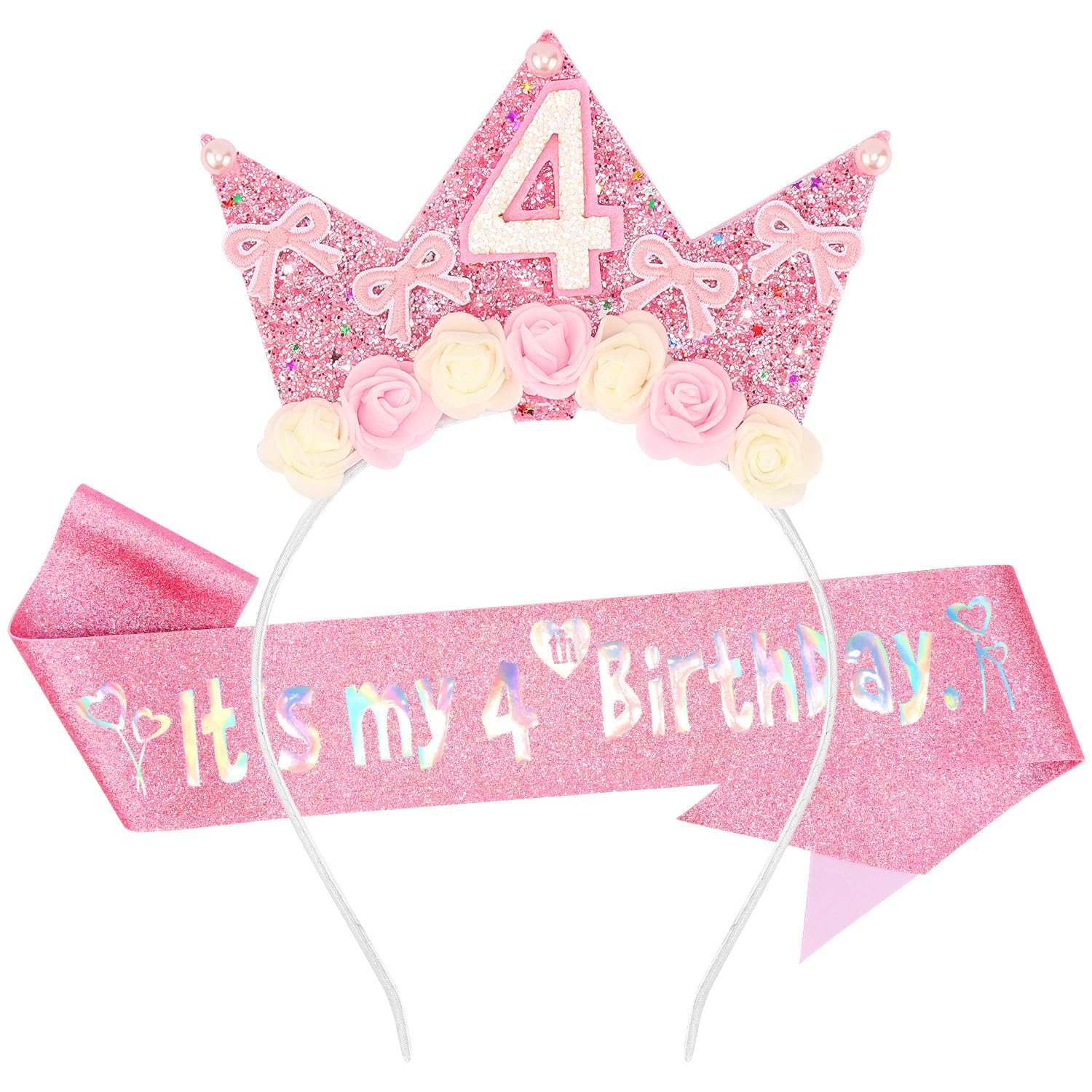 SuPoo front view crown and sash showing complete birthday set and celebratory look