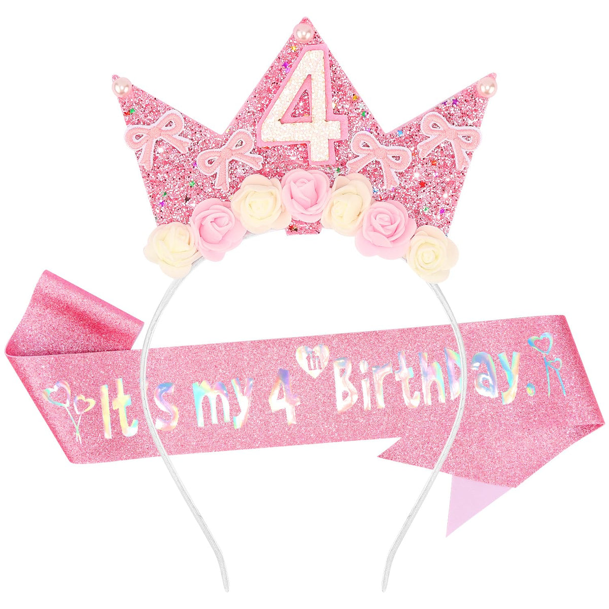 SuPoo front view crown and sash showing complete birthday set and celebratory look