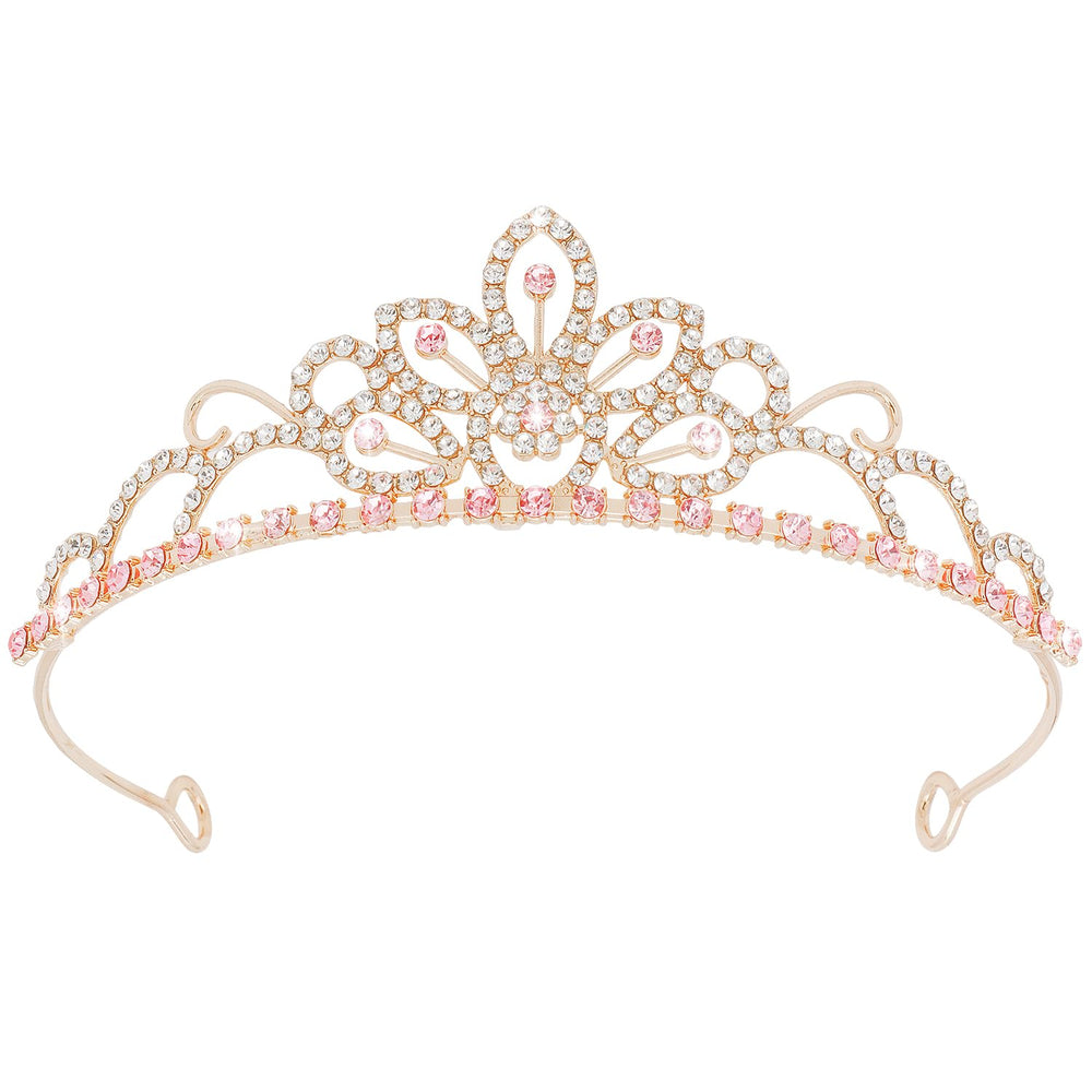 SuPoo front view pink gold tiara showing elegant shape and sparkle