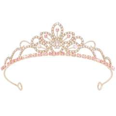 SuPoo front view pink gold tiara showing elegant shape and sparkle