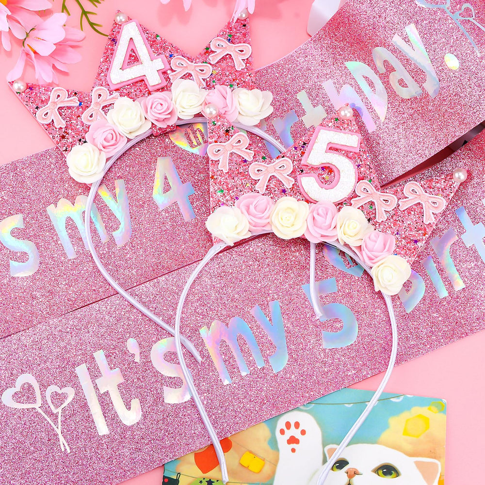 SuPoo crown and sash styled at a birthday party showing festive outfit boost