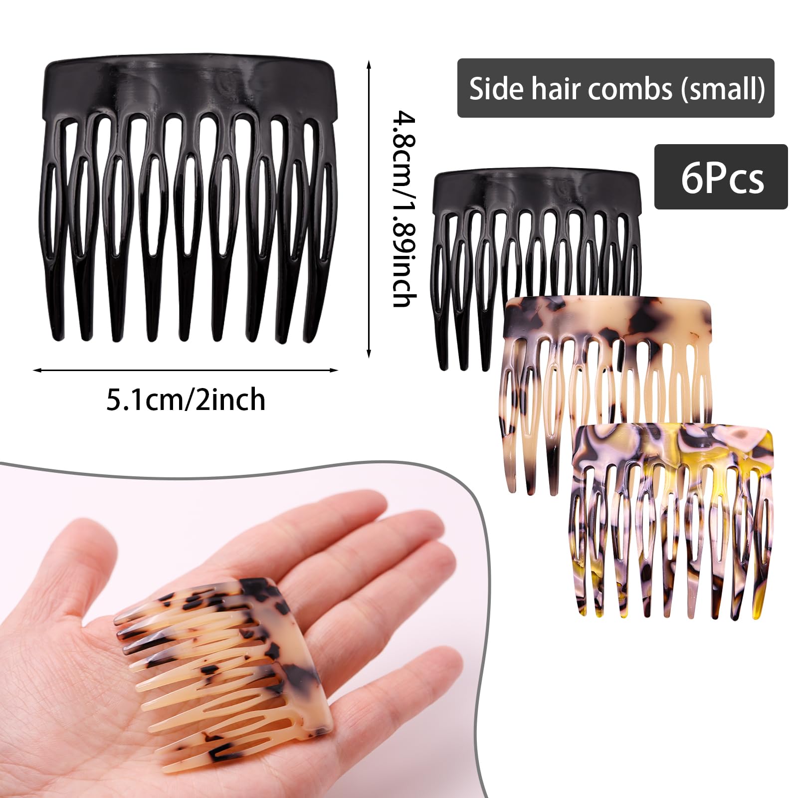 Suptizizkz comb beside fingers showing compact 2-inch scale benefit