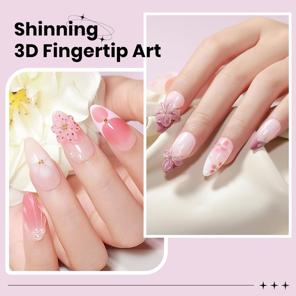 SUPWEE created 3D floral decorations on nails demonstrating raised detail durability