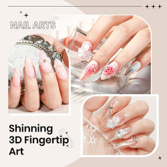 SUPWEE 3D floral nail finished on hand highlighting decorative impact