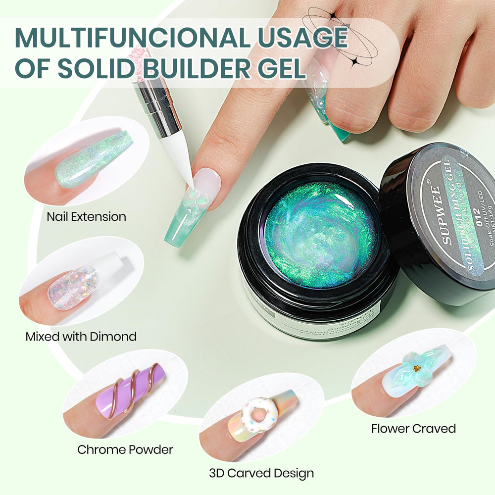 SUPWEE gel being applied into a dual form, demonstrating controlled shaping and volume