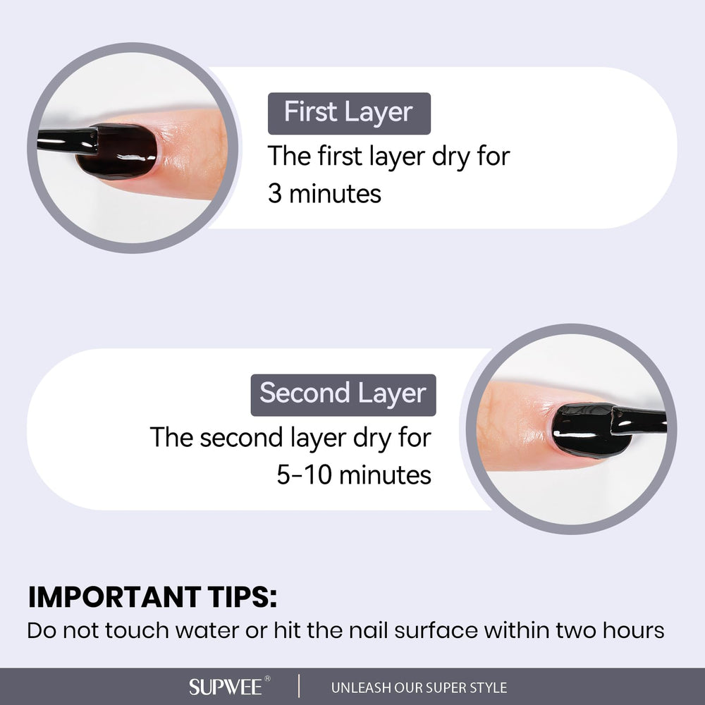SUPWEE applied on fingernails demonstrating salon-style finish and wear appearance