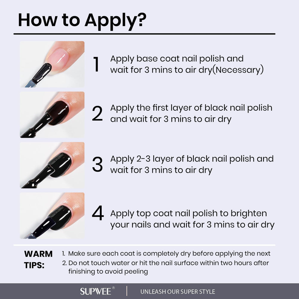 SUPWEE black swatch with matte topcoat illustrating versatile finish options benefit