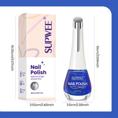 SUPWEE finished nails with topcoat showing glossy protection and longer wear benefit