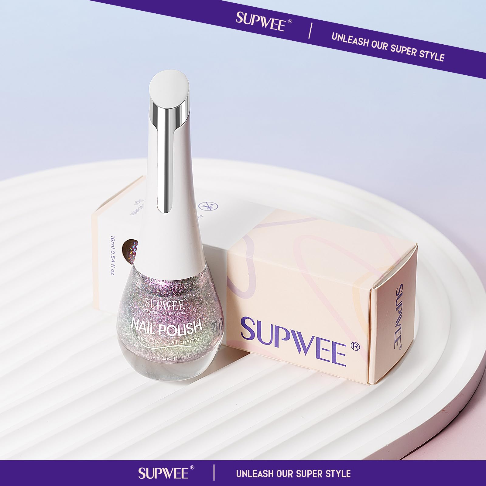 SUPWEE close-up label showing product info and quality reassurance