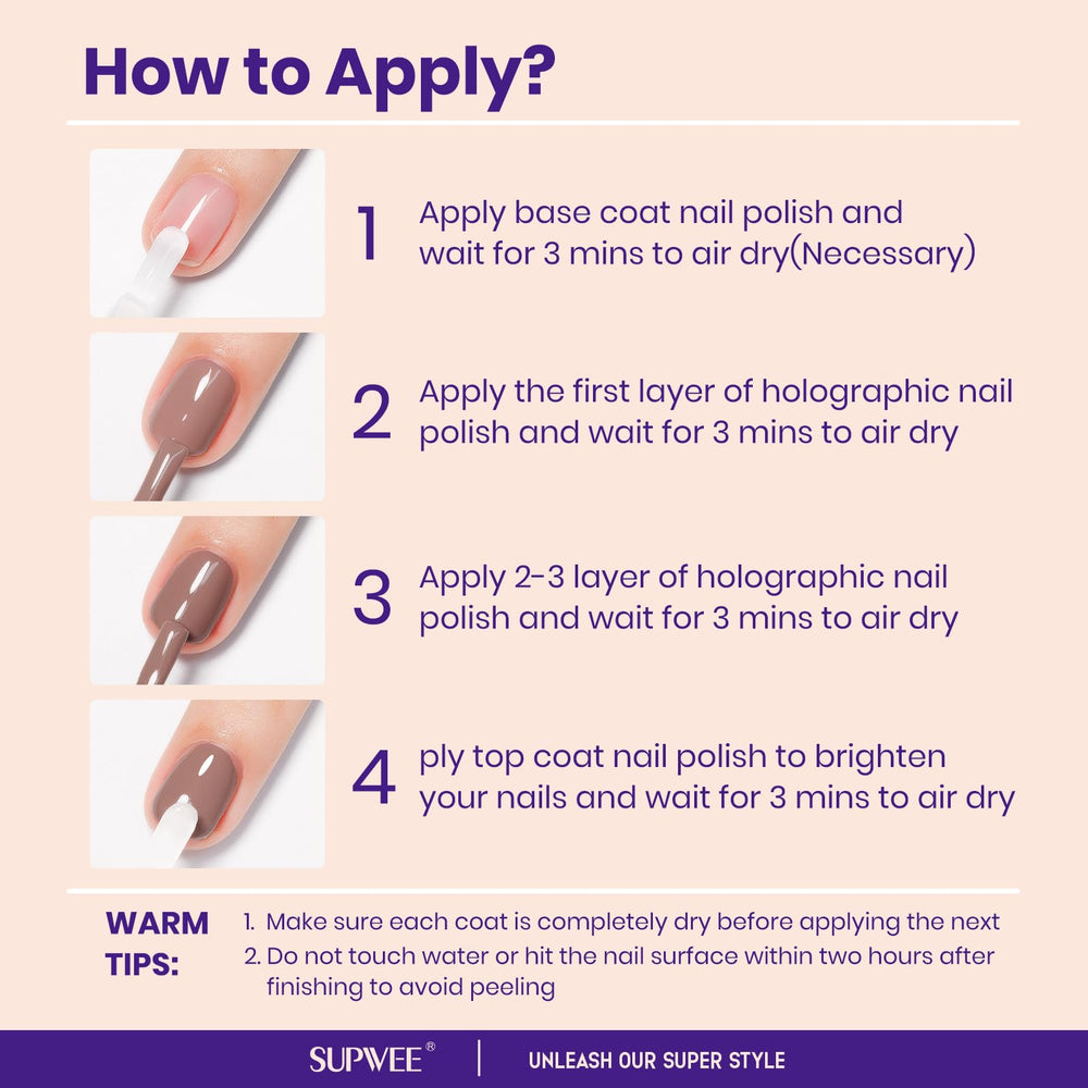 SUPWEE nails with top coat showcasing extra shine and protection benefit