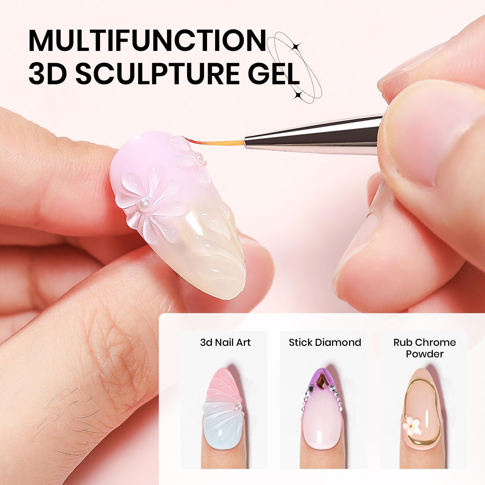 SUPWEE gel texture closeup demonstrating thick sculpting consistency for raised designs