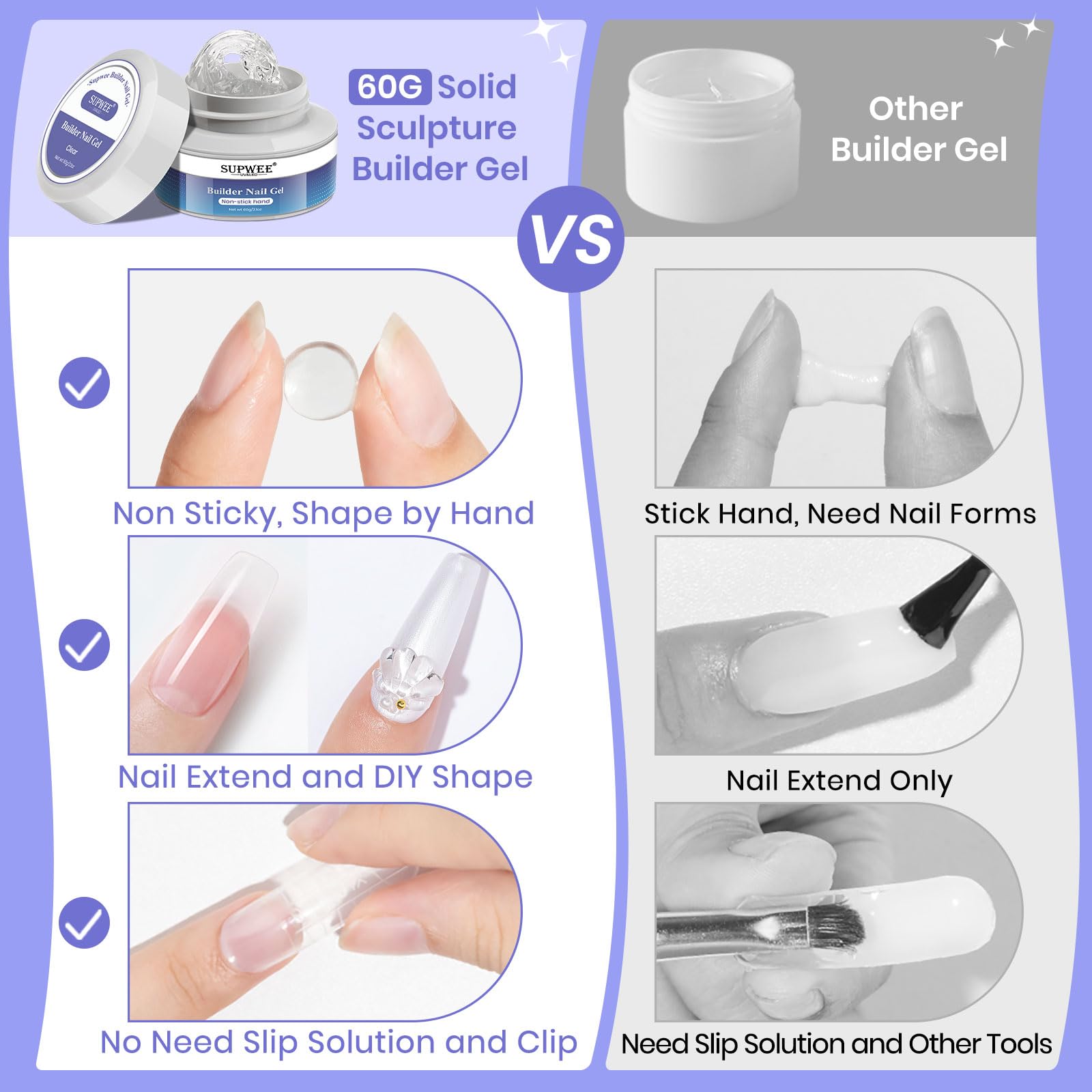 SUPWEE double-head silicone pen placing gel precisely for cleaner sculptures