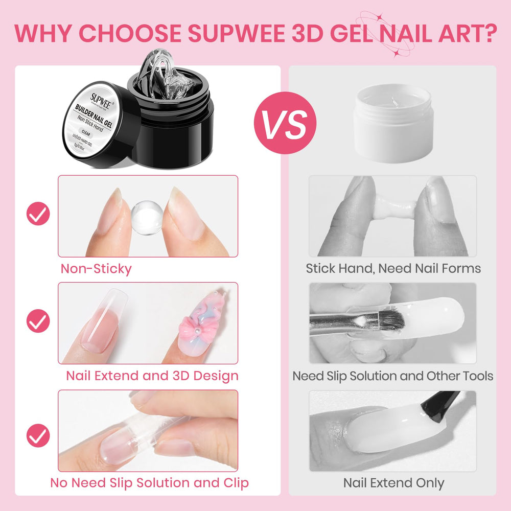 SUPWEE 24 dual nail forms arranged to illustrate consistent shaping and extension support