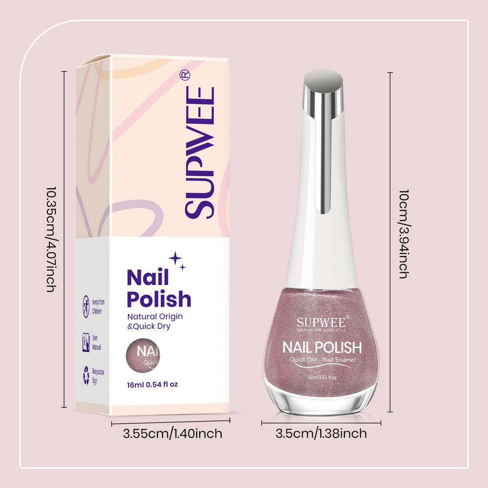 SUPWEE finished glossy manicure highlighting vibrant color and long wear