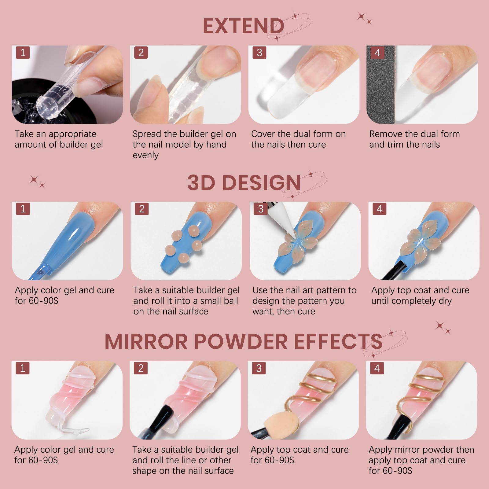 SUPWEE finished nails lifestyle shot, durable sculpted extensions and polish