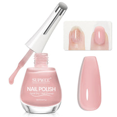 SUPWEE front bottle showing nude polish and benefit of strengthening