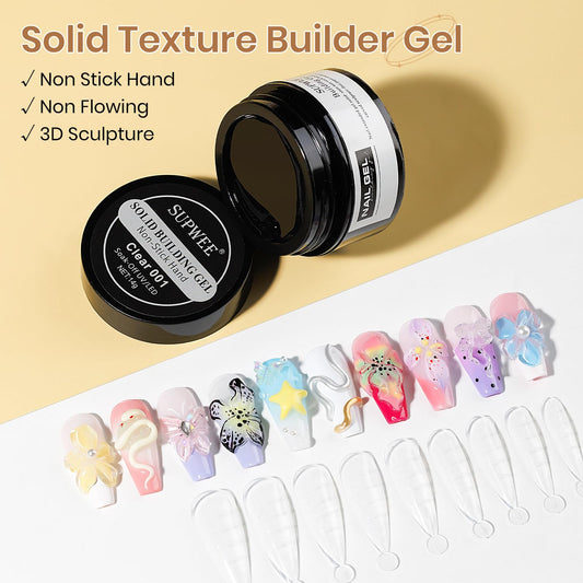 SUPWEE clear builder gel texture close-up for precise sculpting