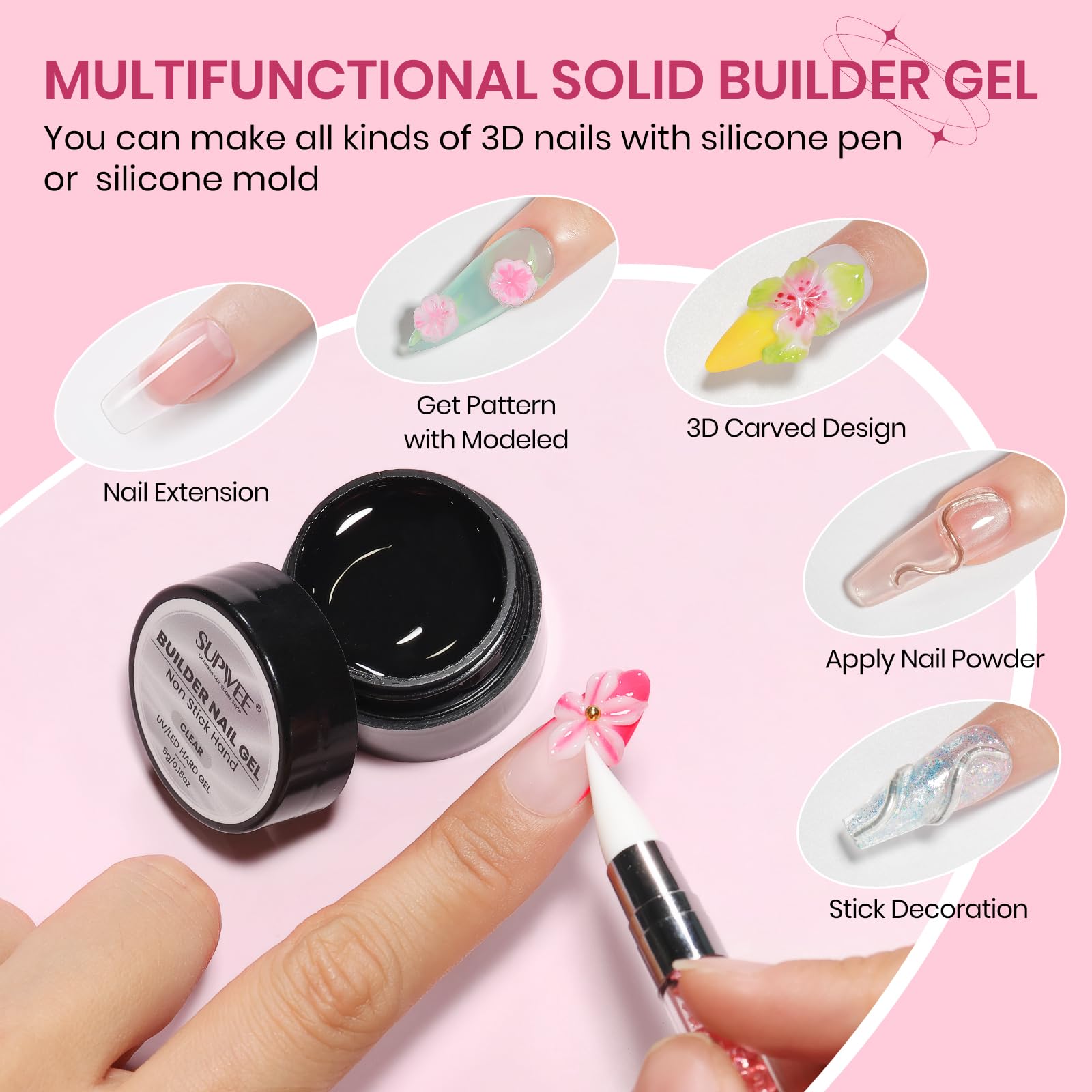 SUPWEE gel texture closeup demonstrating non-sticky firmness for clean shaping