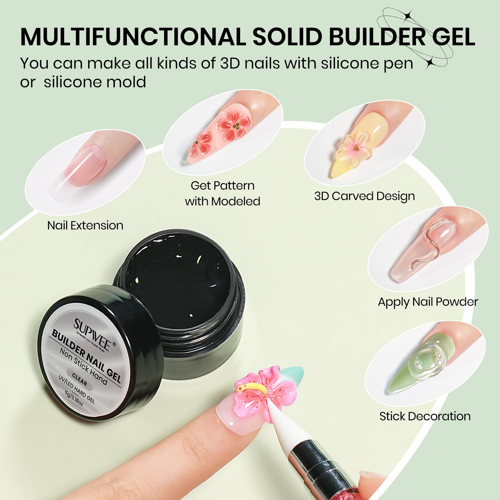 SUPWEE gel texture close-up highlighting smooth non-stick sculpting control