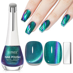 SUPWEE bottle front view showing green cat eye color and quick-dry benefit