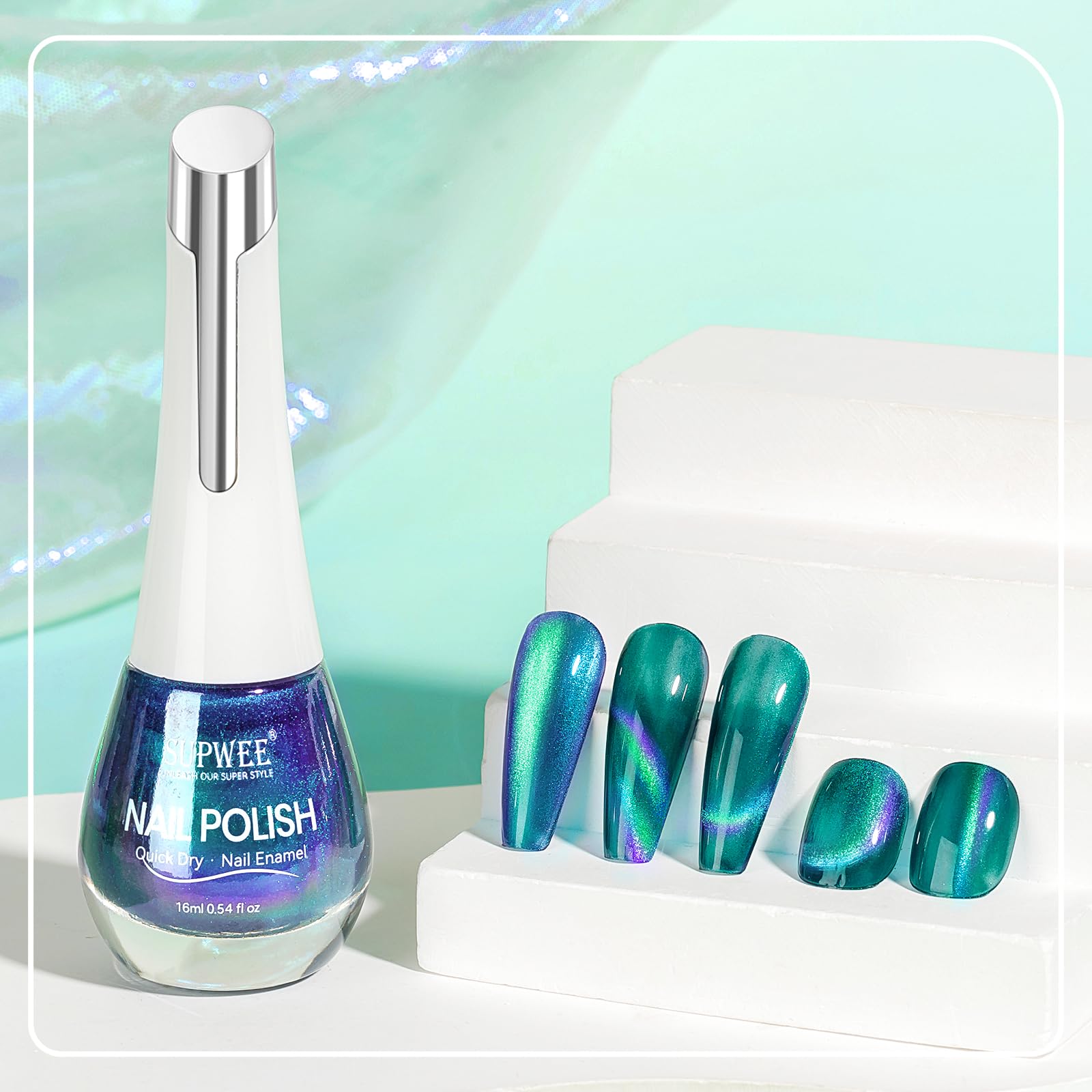 SUPWEE finished manicure on hand in lifestyle setting boosting style