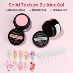 SUPWEE open jars with clear and nude gel demonstrating thick texture
