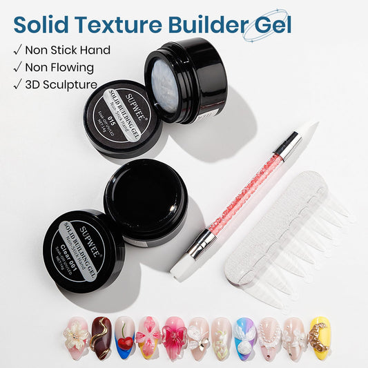 SUPWEE clear gel texture in open pot, non-sticky formula for smooth sculpting