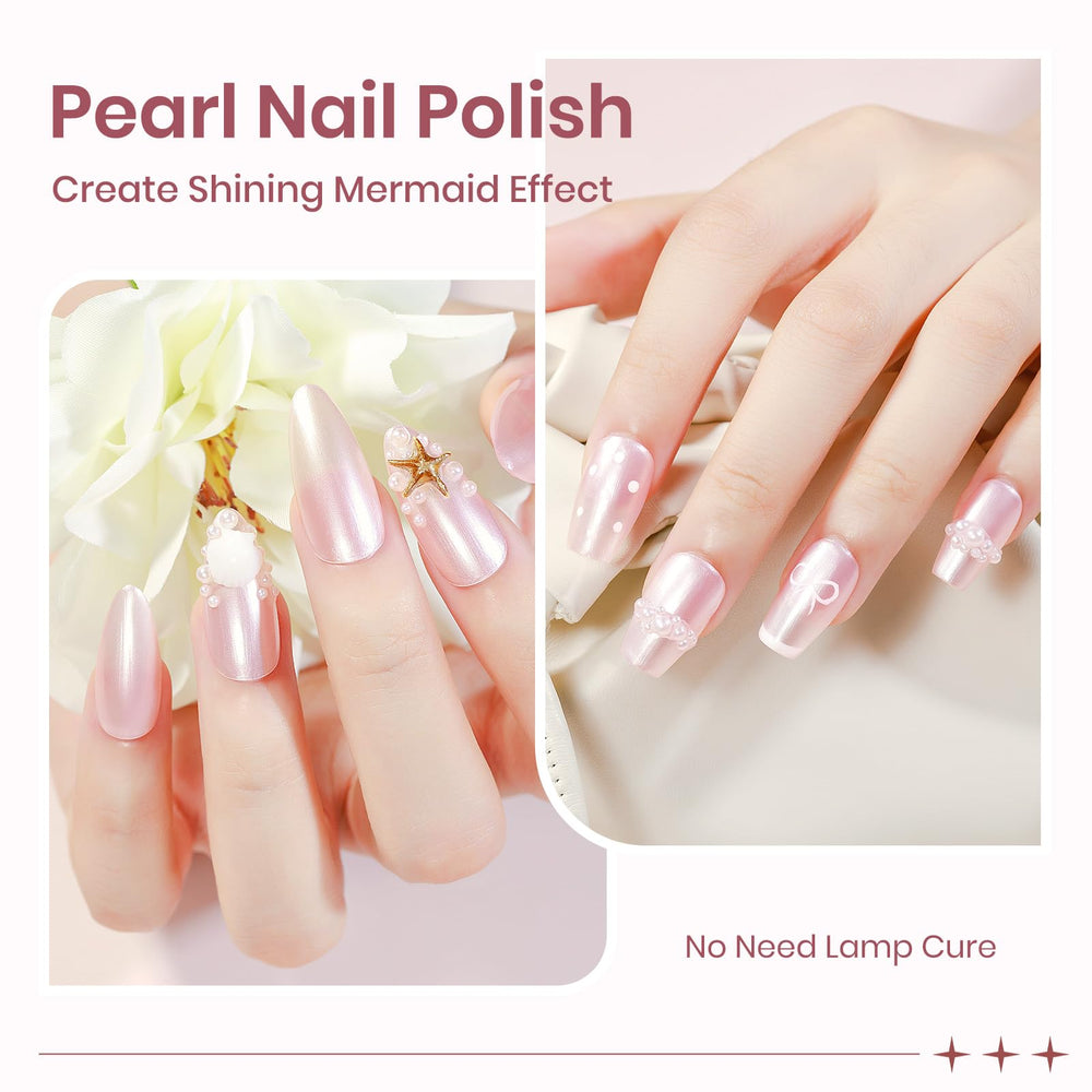 SUPWEE nails worn on hand showing mermaid shimmer in lifestyle setting