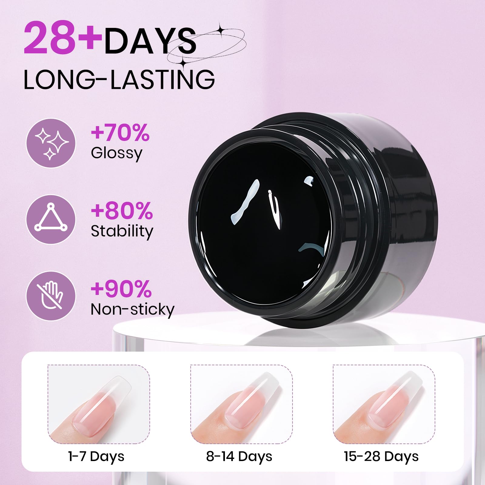 SUPWEE sculpted nail extensions on display showing clean 3D detail benefit