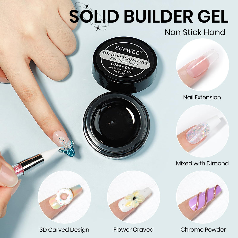 SUPWEE sculpture gel brushed onto nail for precise 3D detail
