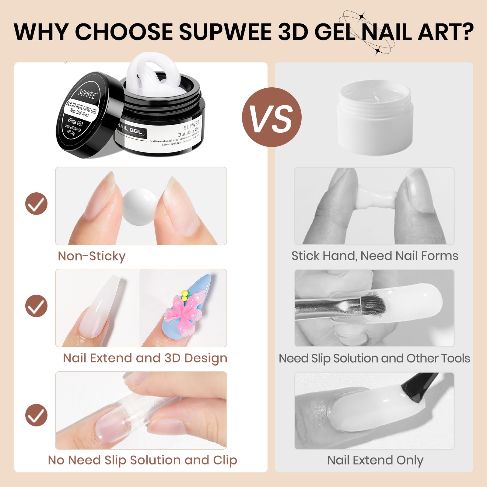 SUPWEE silicone molds and pen arranged to show tools that speed precise 3D nail art
