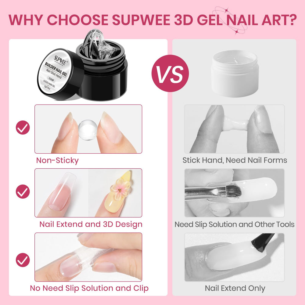 SUPWEE silicone molds array for repeatable nail extensions and 3D motifs