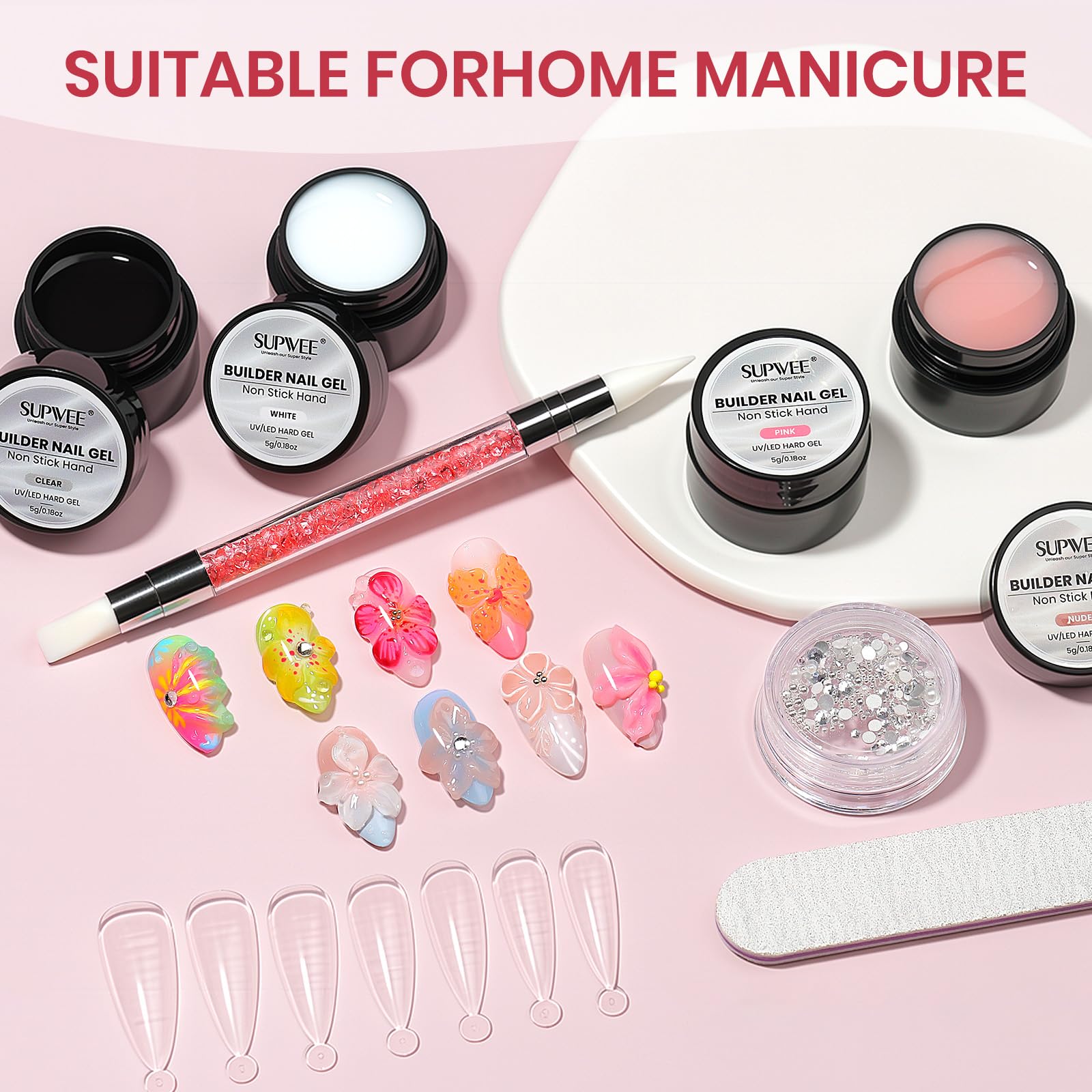 SUPWEE silicone pen with dual nail forms for precise shaping