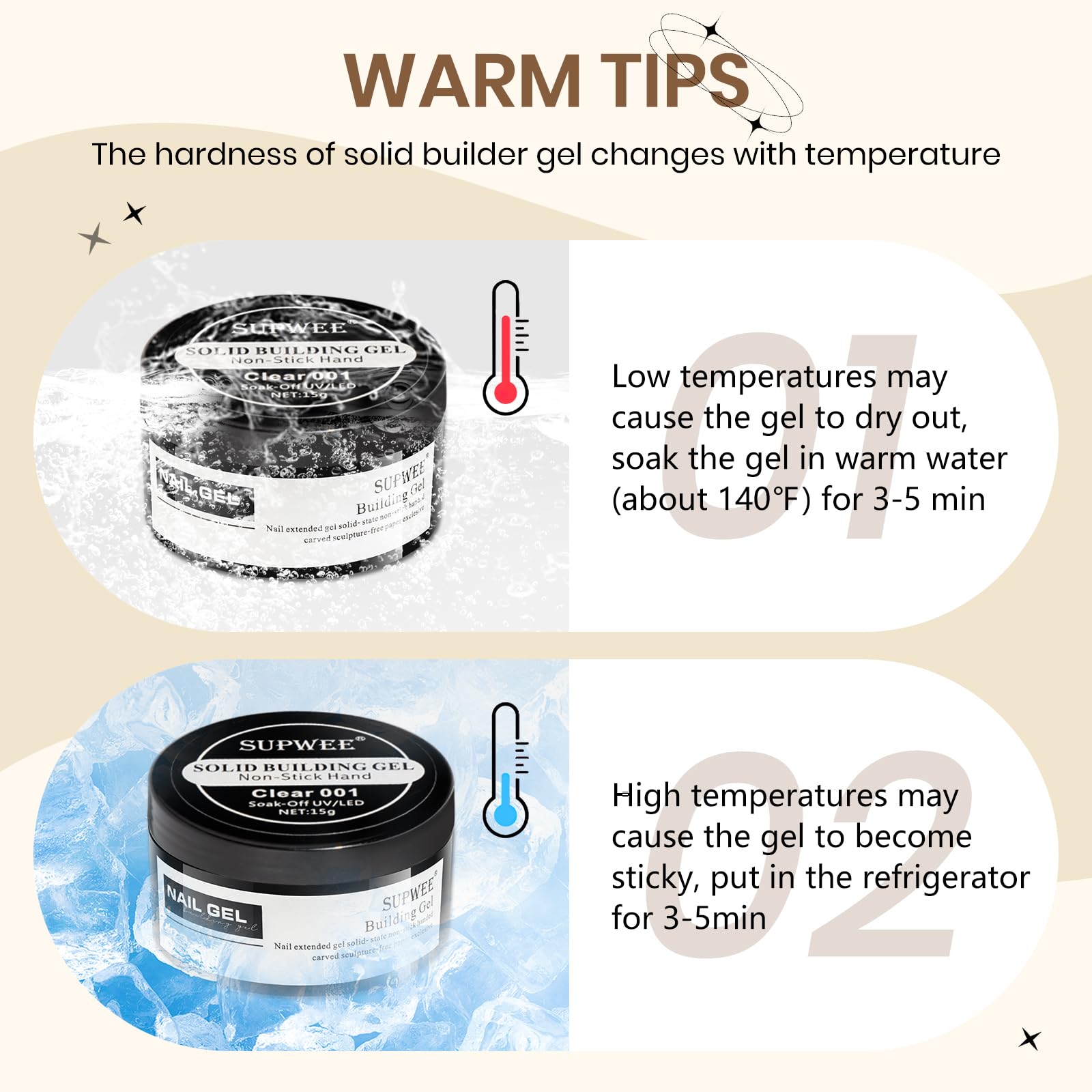 SUPWEE hand scale comparison showing jar size and travel-friendly convenience
