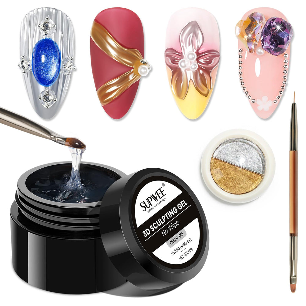 SUPWEE 15g tub next to fingertip for scale showing compact, salon-ready size