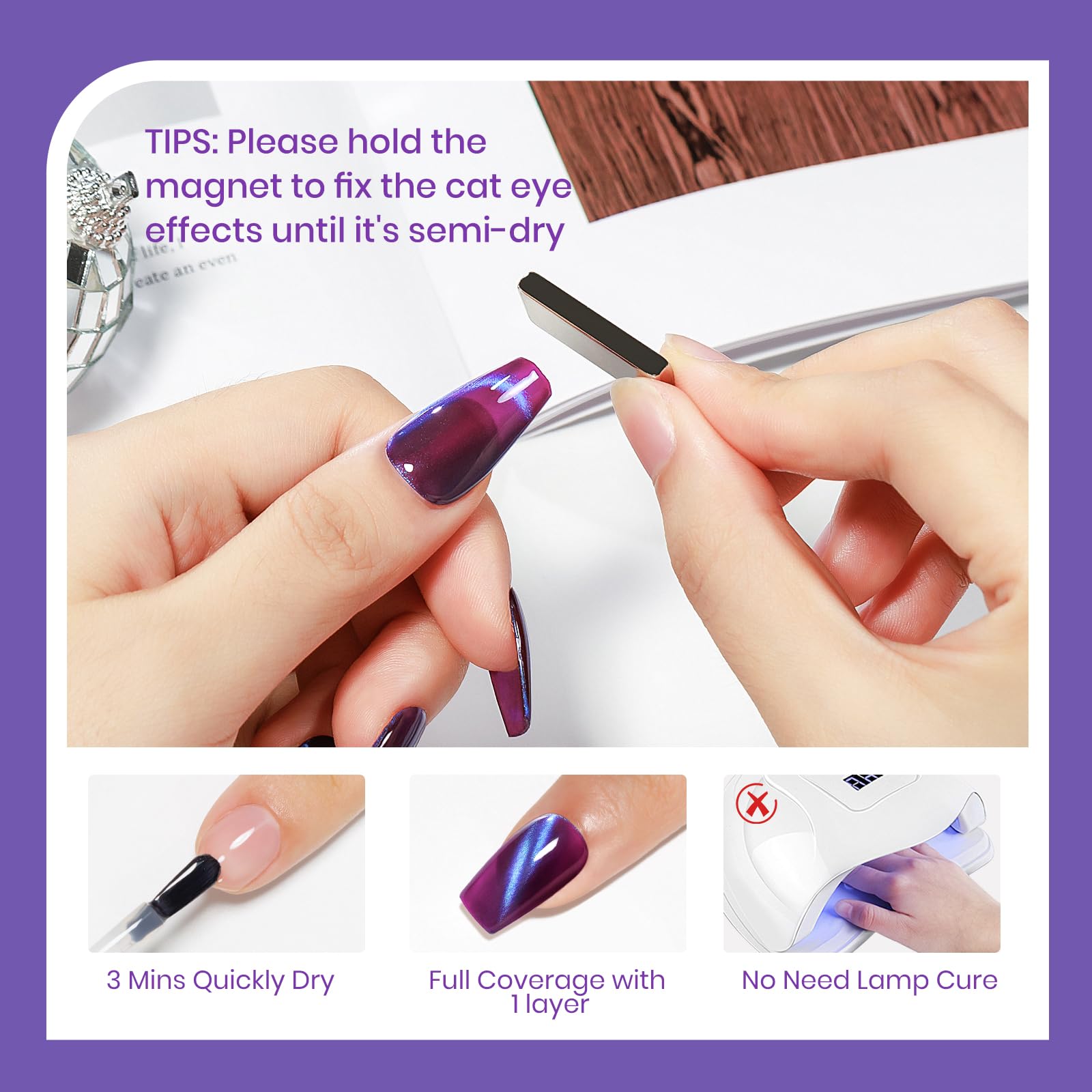 SUPWEE wide magnetic stick used to create the cat-eye stripe, simplifies design