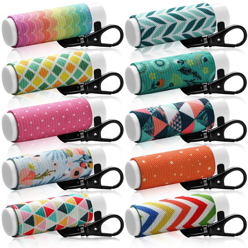 Sureio front packaging showing ten floral lip holder keychains and benefits