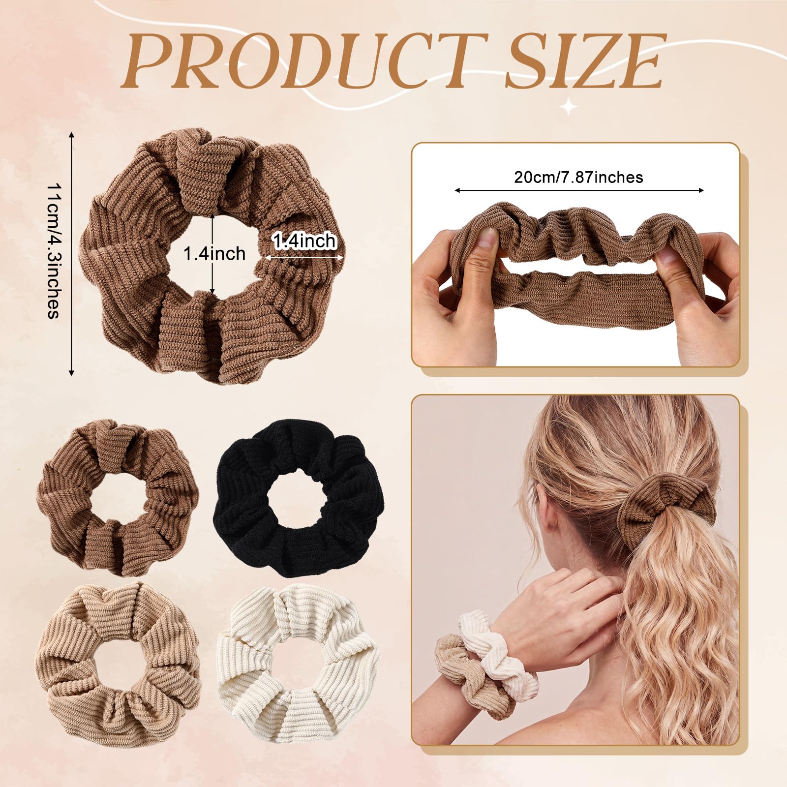 Sureio scrunchie worn in high ponytail showcasing secure hold benefit