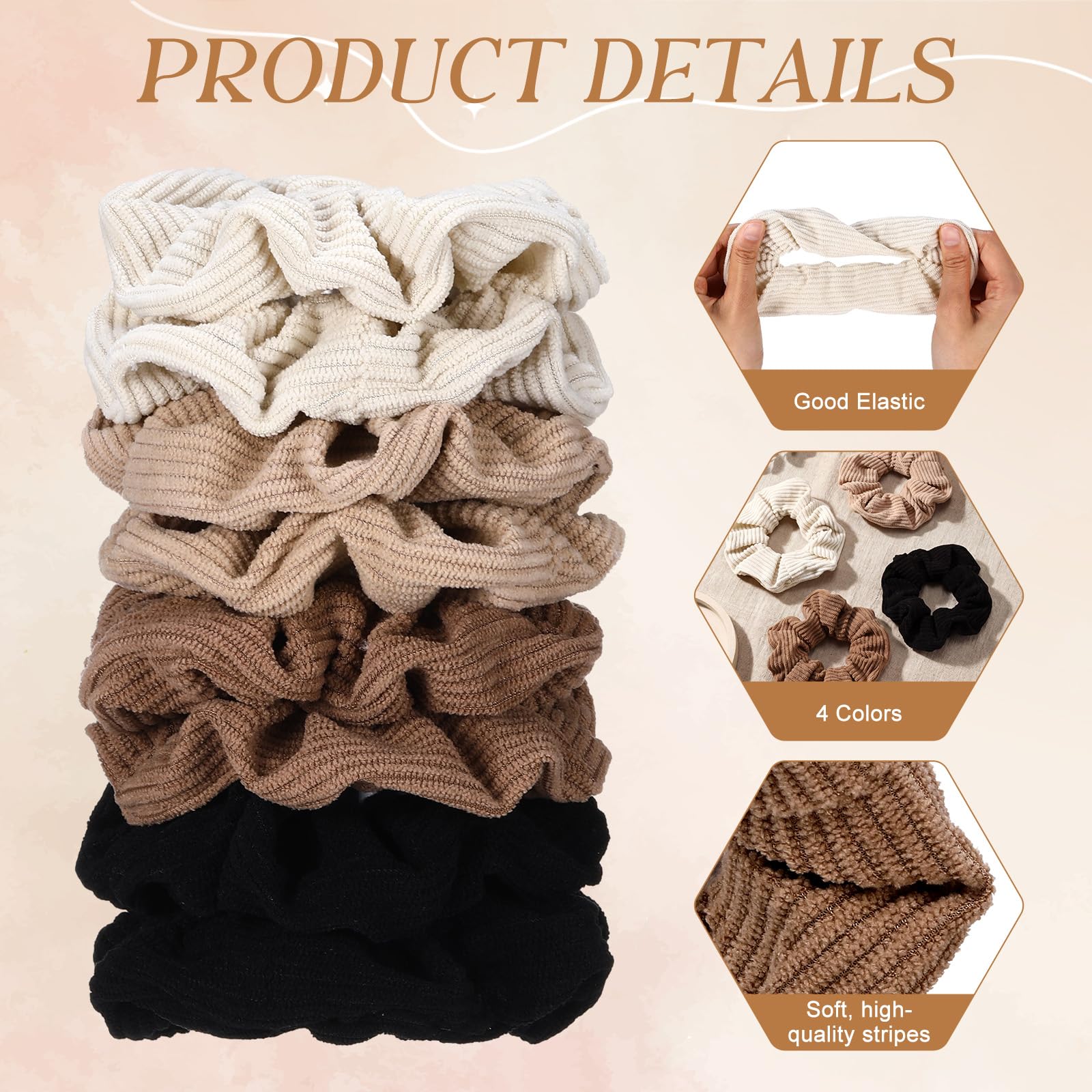 Sureio scrunchie held in hand showing scale and comfortable fit benefit