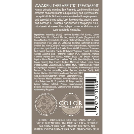 Surface back label close-up listing ingredients for ingredient transparency