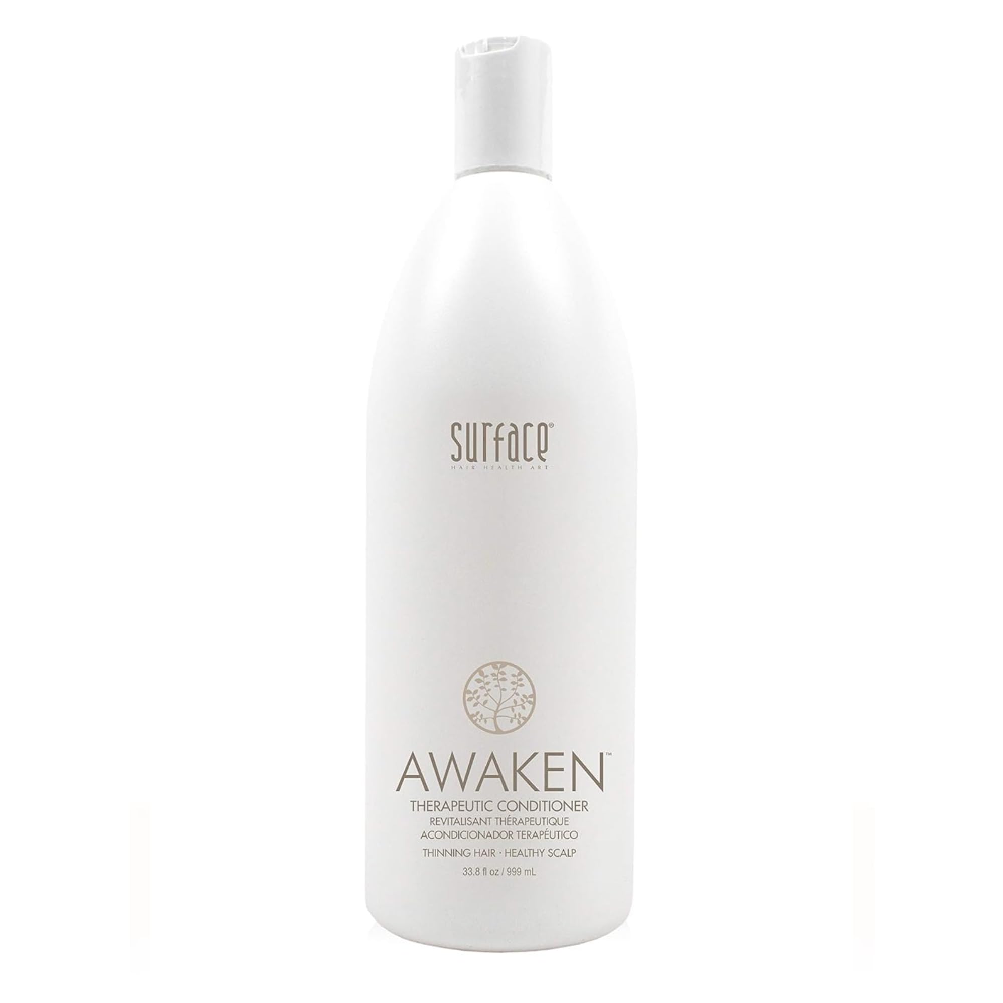 SURFACE front bottle view showing product and size for easy identification and benefit