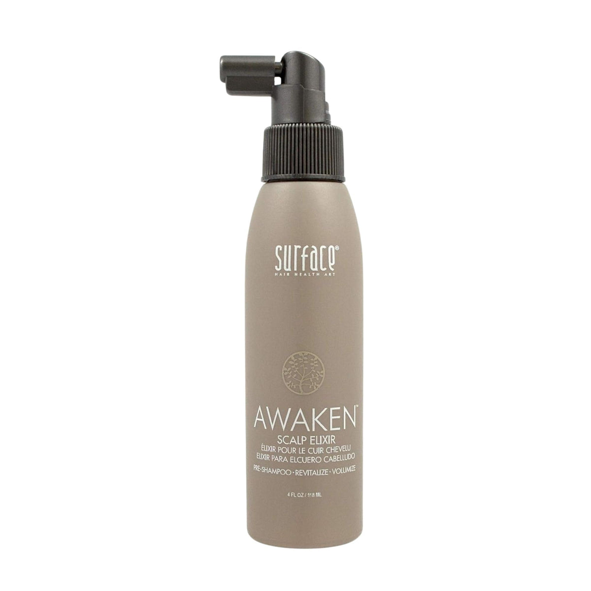 Surface Awaken front bottle showing packaging and botanical elixir benefits