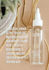 SURFACE Bassu oil being applied to hair mid-lengths demonstrating frizz control benefit
